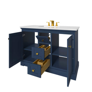 Marietta 47.5 inch Single or Double Bathroom Vanity in Blue- Cabinet Only - Bathroom Vanities Outlet