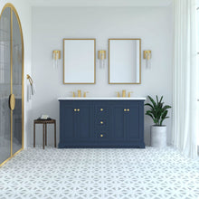 Load image into Gallery viewer, Marietta 59.5 inch Double Bathroom Vanity in Blue- Cabinet Only - Bathroom Vanities Outlet