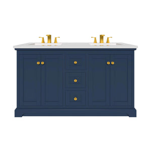 Marietta 59.5 inch Double Bathroom Vanity in Blue- Cabinet Only - Bathroom Vanities Outlet