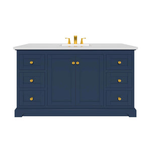 Marietta 59.5 inch Single Bathroom Vanity in Blue- Cabinet Only - Bathroom Vanities Outlet