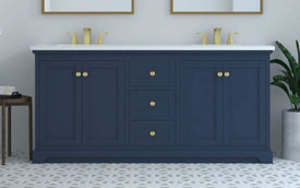 Marietta 71.5 inch Double Bathroom Vanity in Blue- Cabinet Only - Bathroom Vanities Outlet