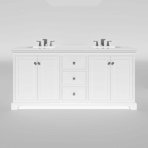 Marietta 71.5 inch Double Bathroom Vanity in White- Cabinet Only - Bathroom Vanities Outlet