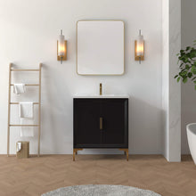 Load image into Gallery viewer, Oxford 29.5 Inch Bathroom Vanity in Black - Bathroom Vanities Outlet