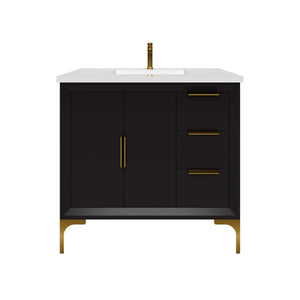 Oxford 35.5 Inch Bathroom Vanity in Black - Bathroom Vanities Outlet