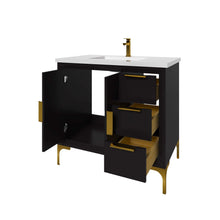 Load image into Gallery viewer, Oxford 35.5 Inch Bathroom Vanity in Black - Bathroom Vanities Outlet