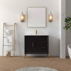 Oxford 35.5 Inch Bathroom Vanity in Black - Bathroom Vanities Outlet