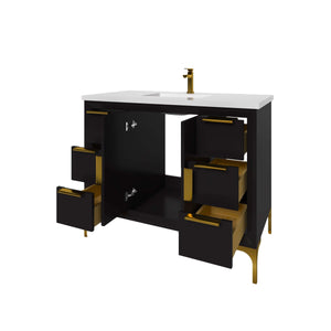 Oxford 41.5 Inch Bathroom Vanity in Black - Bathroom Vanities Outlet