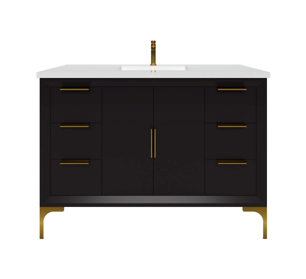Oxford 47.5 Inch Bathroom Vanity in Black - Bathroom Vanities Outlet