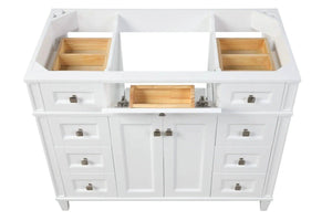 Kensington 47.5 in All Wood Vanity in Bright White - Cabinet Only - Bathroom Vanities Outlet