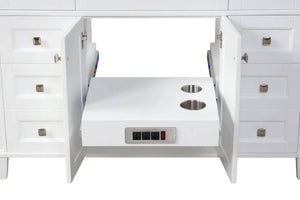 Kensington 47.5 in All Wood Vanity in Bright White - Cabinet Only - Bathroom Vanities Outlet