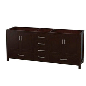 Sheffield 80" Double Vanity in Espresso - Base Only - Bathroom Vanities Outlet