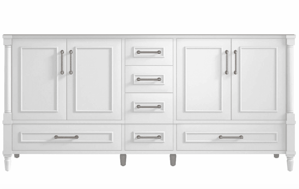Atlanta 71.5 inch Double Bathroom Vanity in White- Cabinet Only - Bathroom Vanities Outlet