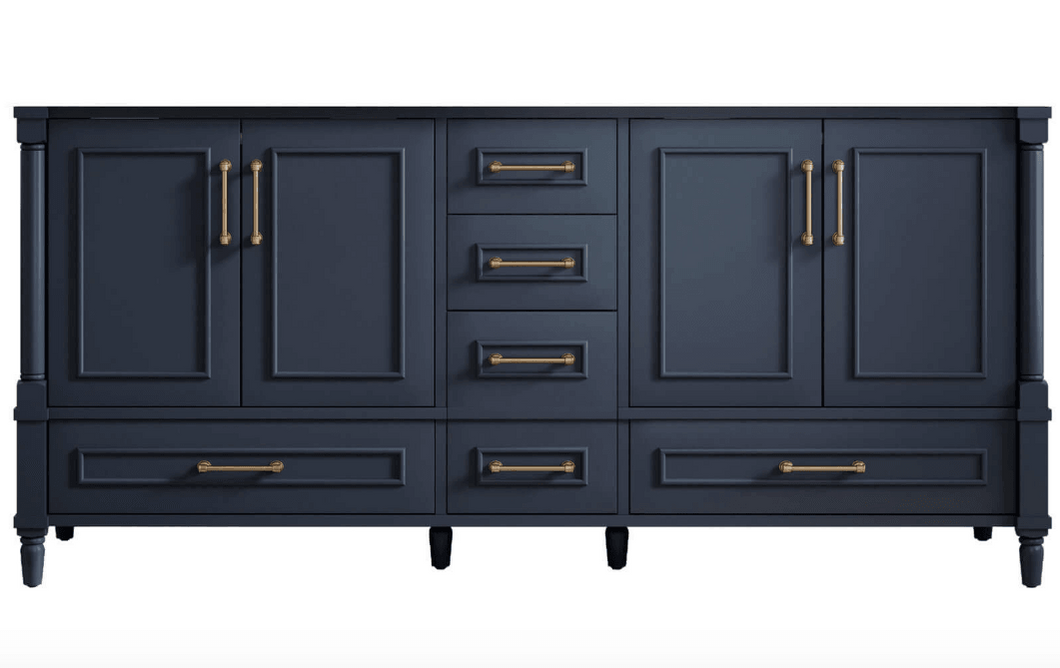 Atlanta 71.5 inch Double Bathroom Vanity in Navy- Cabinet Only - Bathroom Vanities Outlet