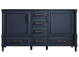 Atlanta 59.5 inch Double Bathroom Vanity in Navy- Cabinet Only - Bathroom Vanities Outlet