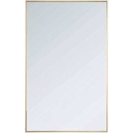 Elegant Decor Metal frame rectangle mirror 30 inch in Brass - Bathroom Vanities Outlet