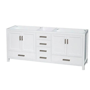 Sheffield 80" Double Vanity in White - Base Only - Bathroom Vanities Outlet
